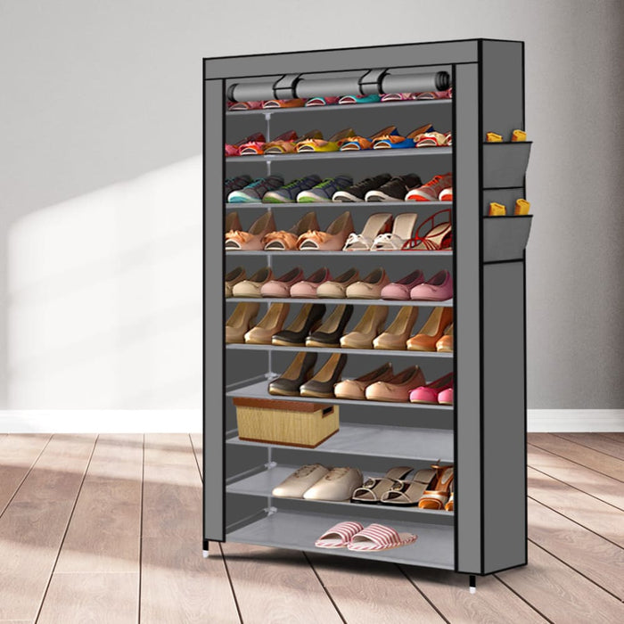 10 Tier Shoe Rack Portable Storage Cabinet Organiser