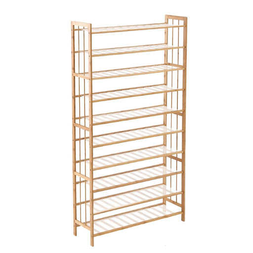 10 Tiers 80cm Wide Bamboo Shoe Rack Storage Wooden