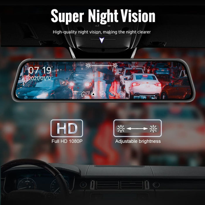 1080p Touch Screen Dashcam Dual Lens Video Recorder