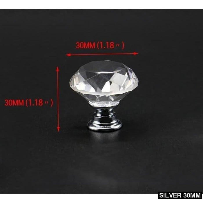 10pcs Diamond Crystal Handles Glass Knobs Cupboard Drawer