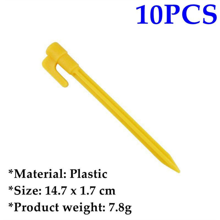 10pcs Yellow Ground Plastic Nail Camping Awning Canopy