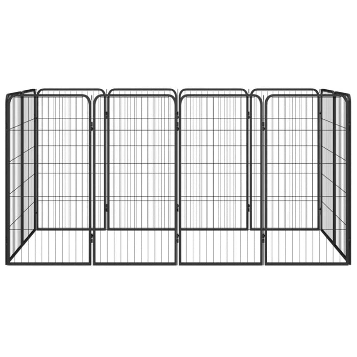 12-panel Dog Playpen Black 50x100 Cm Powder-coated Steel