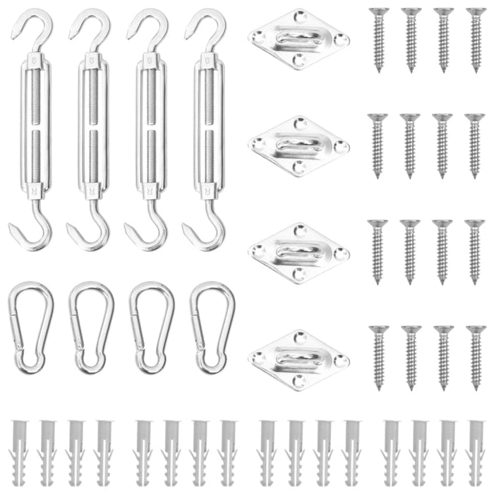 12 Piece Sunshade Sail Accessory Set Stainless Steel Tobxao