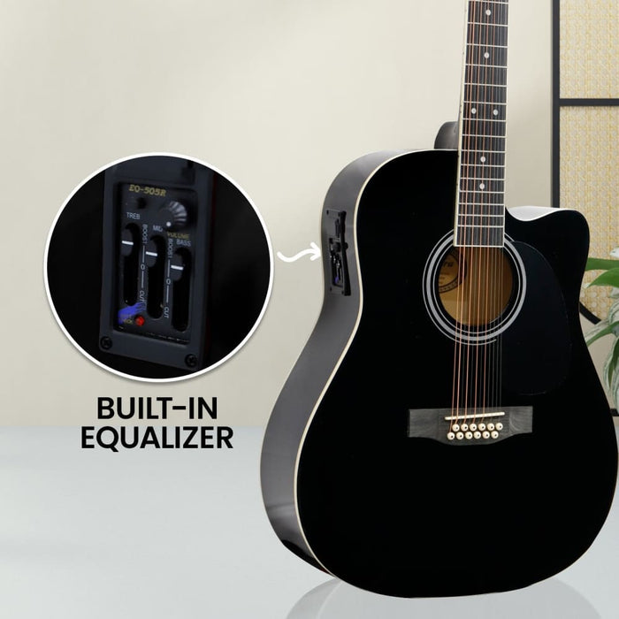 12-string Acoustic Guitar With Eq - Black