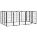 16-panel Dog Playpen Black 50x100 Cm Powder-coated Steel