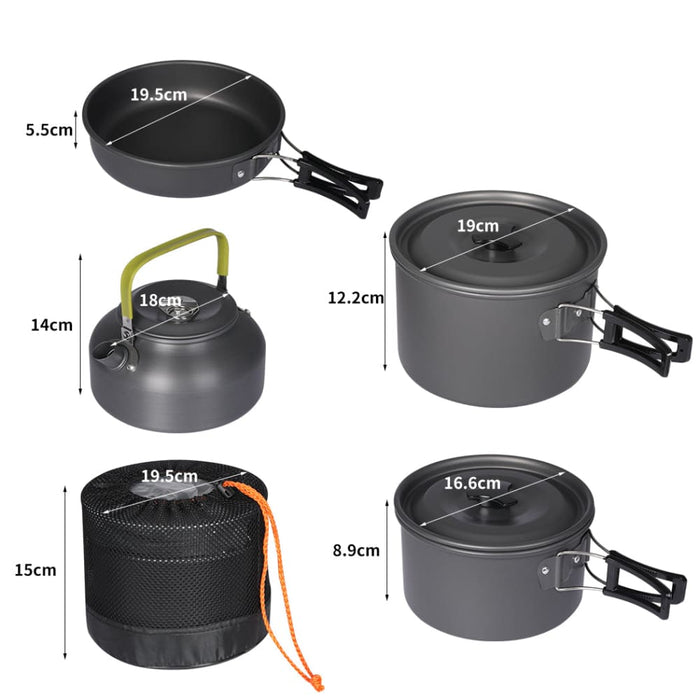 16pcs Camping Cookware Set Outdoor Hiking Cooking Pot Pan