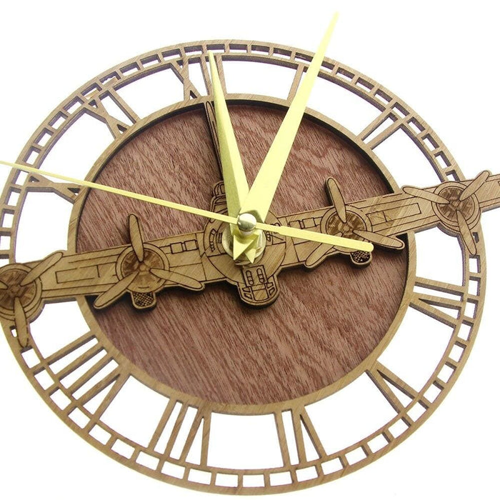 B-17 Flying Fortress Wooden Wall Clock