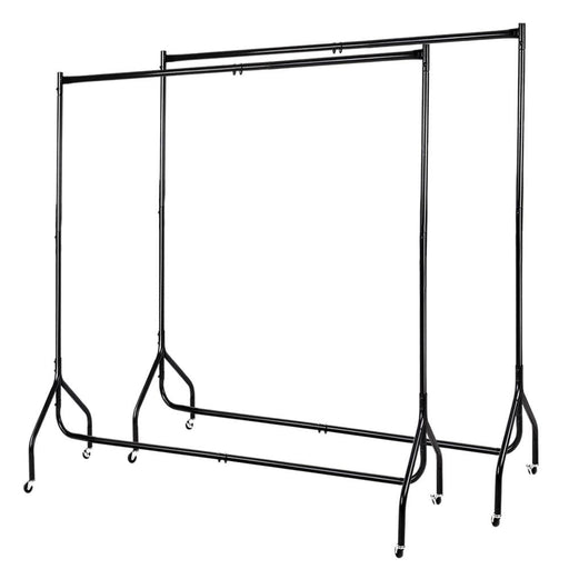 Set Of 2 Clothes Racks Metal Garment Coat Hanger Display