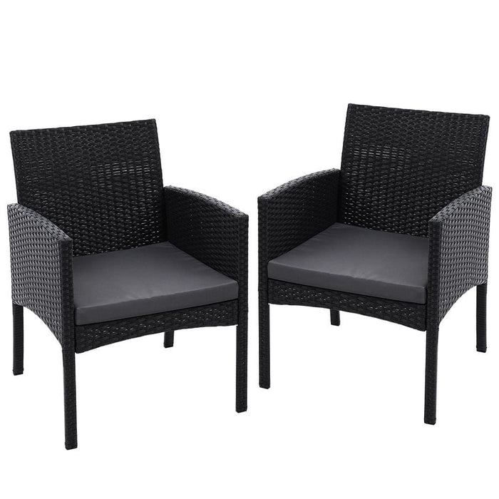 Set Of 2 Outdoor Bistro Chairs Patio Furniture Dining Chair