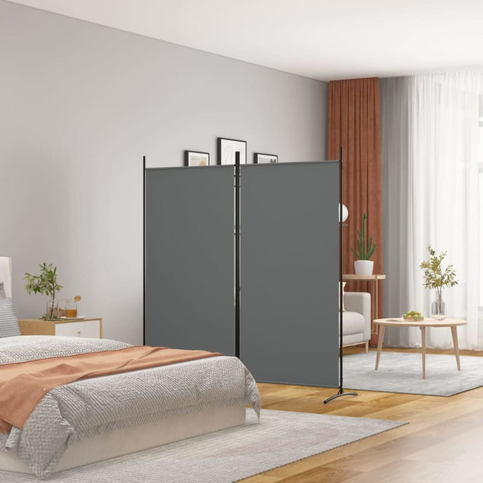 2-panel Room Divider Anthracite 175x180 Cm Fabric Tpbxlb