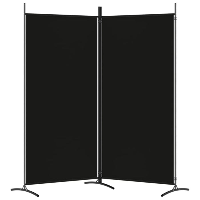2-panel Room Divider Black 175x180 Cm Fabric Tpbxlo