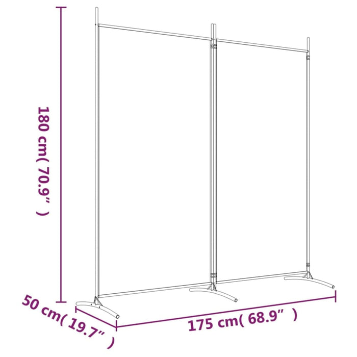 2-panel Room Divider Black 175x180 Cm Fabric Tpbxlo