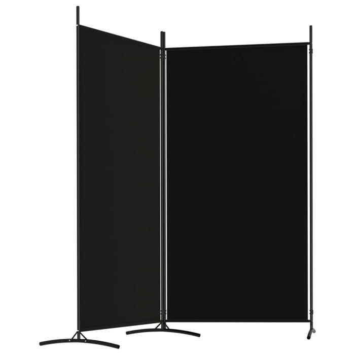 2-panel Room Divider Black 175x180 Cm Fabric Tpbxlo