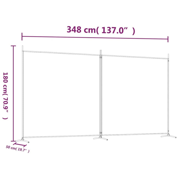 2-panel Room Divider Brown 348x180 Cm Fabric Tpbxip