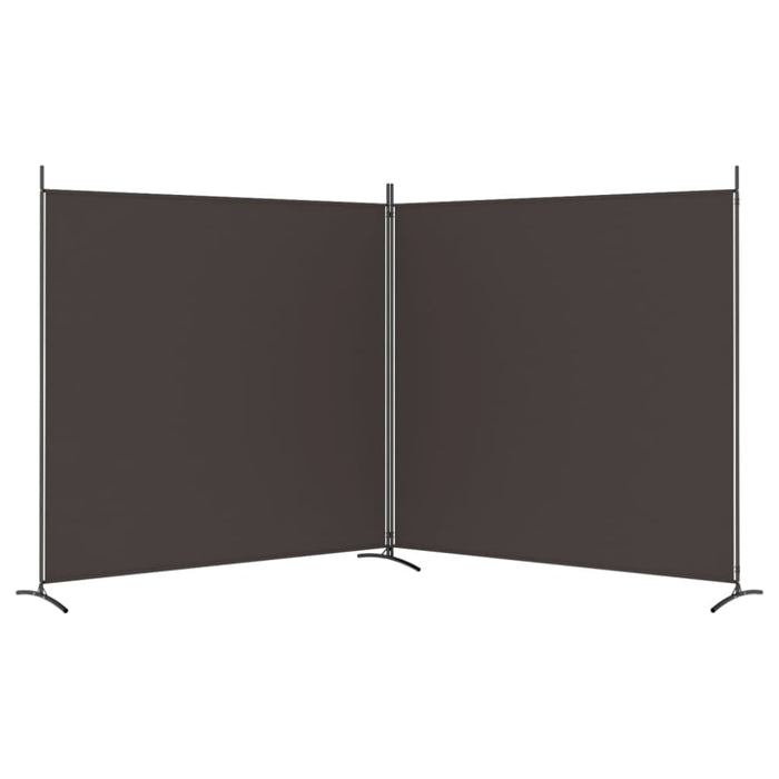 2-panel Room Divider Brown 348x180 Cm Fabric Tpbxip