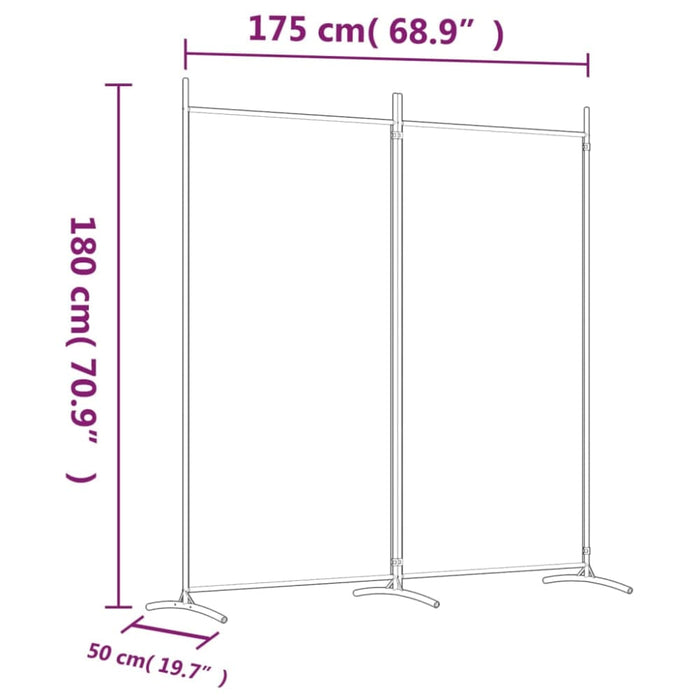 2-panel Room Divider White 175x180 Cm Fabric Tpbxpn