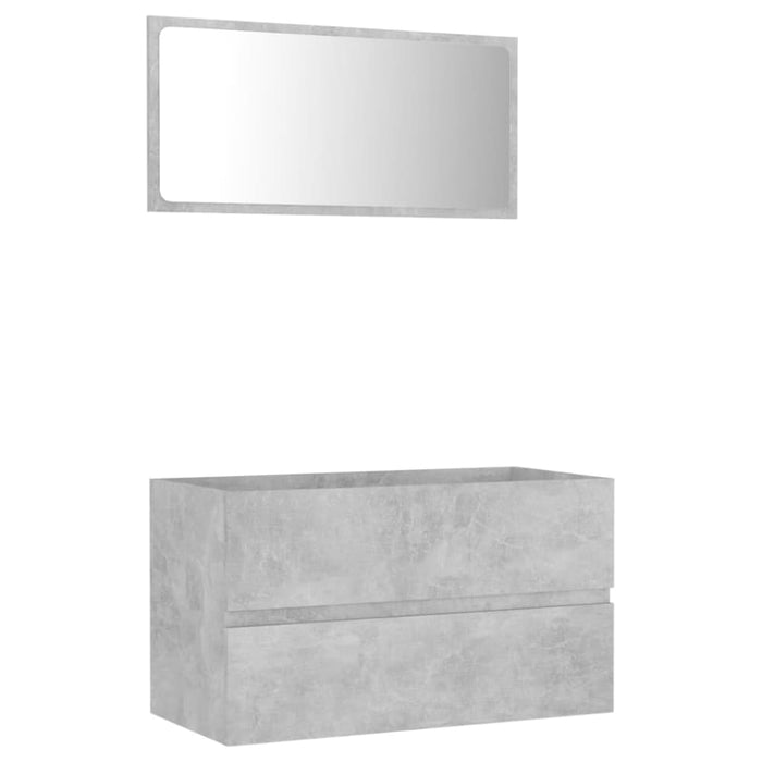 2 Piece Bathroom Furniture Set Concrete Grey Chipboard