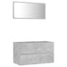 2 Piece Bathroom Furniture Set Concrete Grey Chipboard