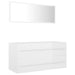 2 Piece Bathroom Furniture Set Glossy Look White Chipboard