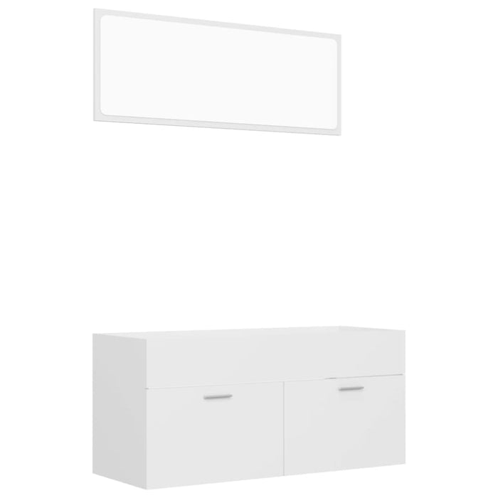 2 Piece Bathroom Furniture Set White Chipboard Nbanbk