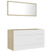 2 Piece Bathroom Furniture Set White And Sonoma Oak