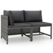 2 Piece Garden Sofa Set With Cushions Grey Poly Rattan