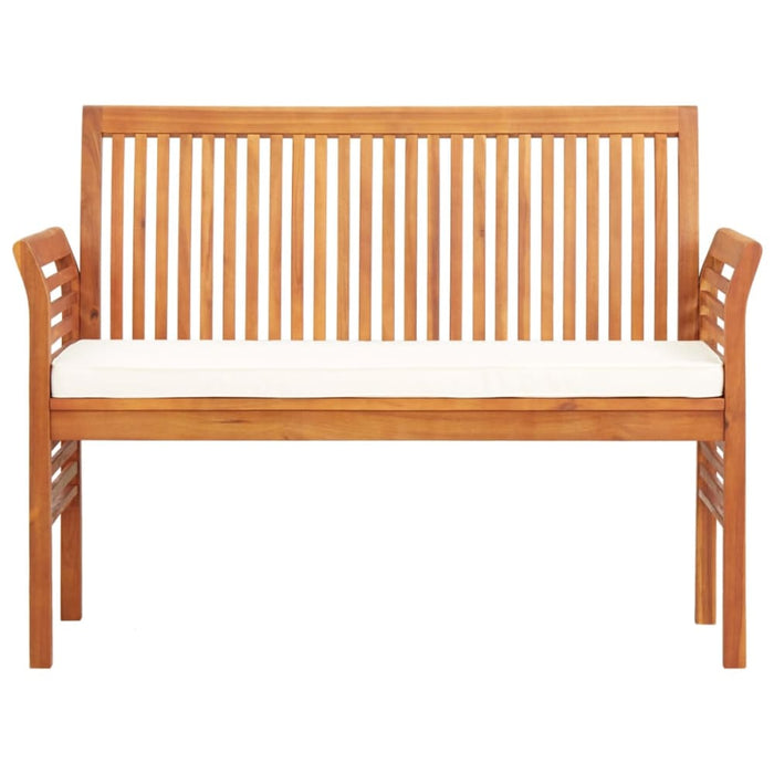 2-seater Garden Bench With Cushion Solid Acacia Wood Apkli