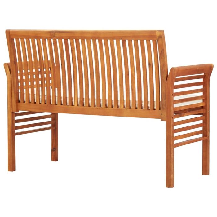 2-seater Garden Bench With Cushion Solid Acacia Wood Apkli