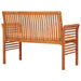 2-seater Garden Bench With Cushion Solid Acacia Wood Apkli