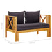 2-seater Garden Bench With Cushions Solid Acacia Wood Tobtbn