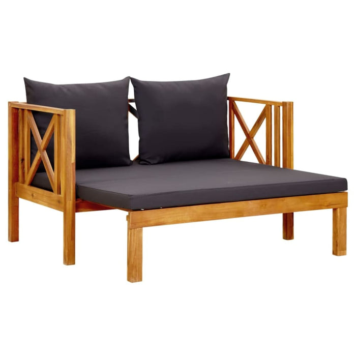 2-seater Garden Bench With Cushions Solid Acacia Wood Tobtbn