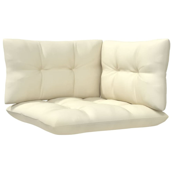 2-seater Garden Sofa With Cream Cushions Solid Pinewood