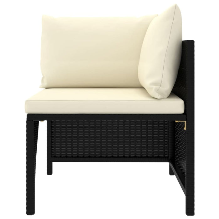 2-seater Garden Sofa With Cushions Black Poly Rattan Totpox