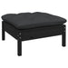 2-seater Garden Sofa With Cushions Black Solid Pinewood