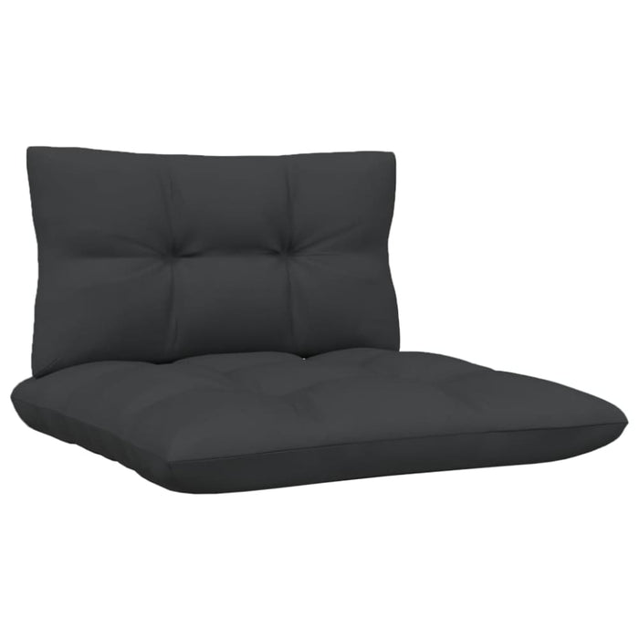 2-seater Garden Sofa With Cushions Black Solid Pinewood