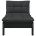 2-seater Garden Sofa With Cushions Black Solid Pinewood