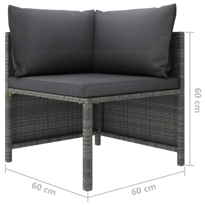 2-seater Garden Sofa With Cushions Grey Poly Rattan Totakn