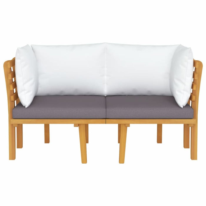 2-seater Garden Sofa With Cushions Solid Acacia Wood Tolxla