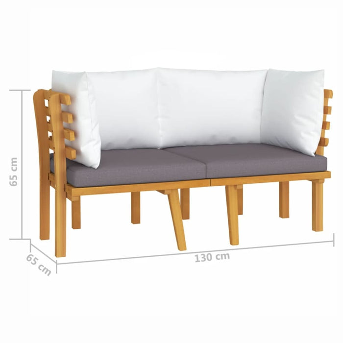 2-seater Garden Sofa With Cushions Solid Acacia Wood Tolxla