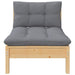 2-seater Garden Sofa With Grey Cushions Solid Pinewood