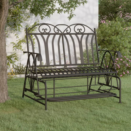 2-seater Glider Bench 114 Cm Black Steel Tonntt