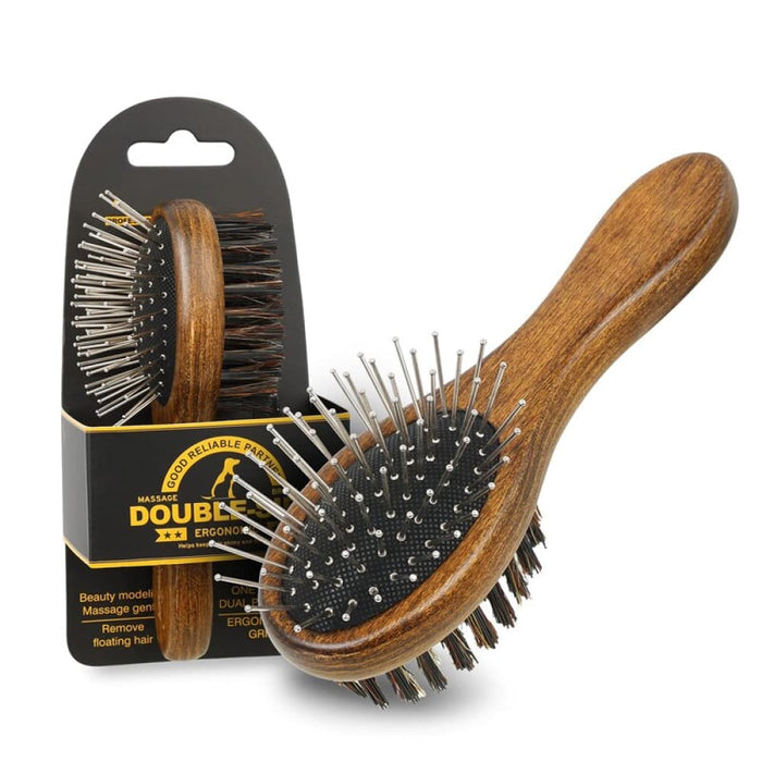 2-sided Pin Bristle Dog Brush Remove Loose Hair Massage