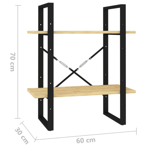 2-tier Book Cabinet 60x30x70 Cm Solid Pine Wood Nblatx