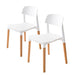 2 Set White Retro Belloch Stackable Dining Cafe Chair