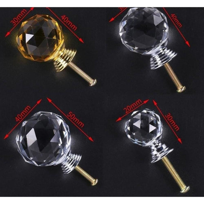 20-30mm Crystal Handle Clear Glass Knobs Cupboard Drawer