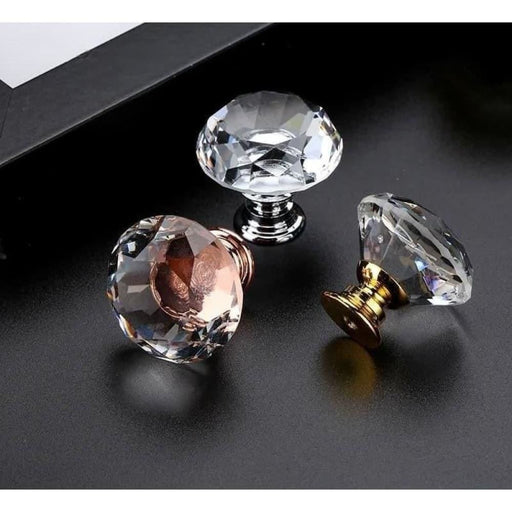 20-40mm Crystal Handle Diamond Glass Knobs Cupboard Drawer