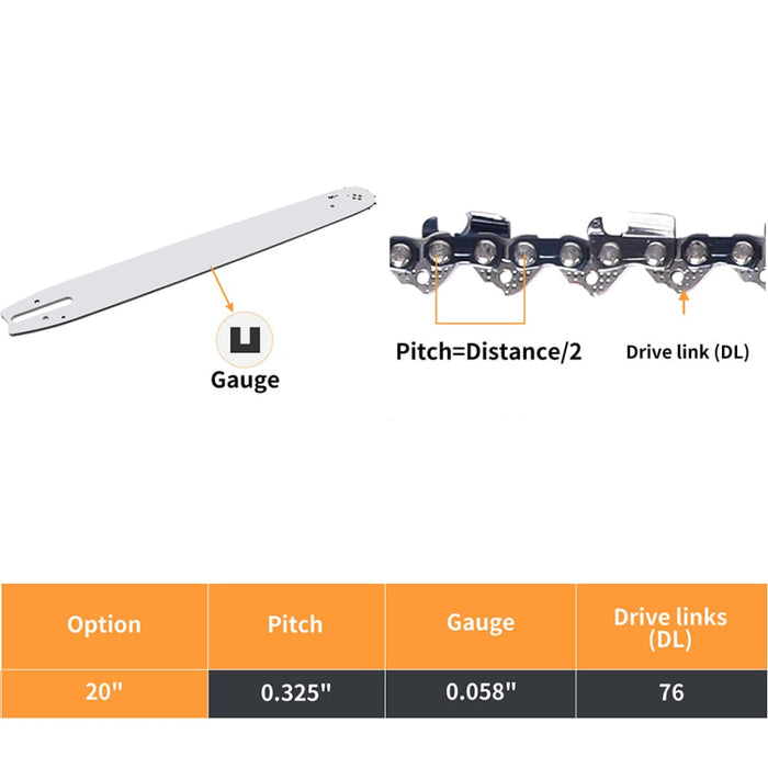 Goslash Picks 20’ Chainsaw Chain Blade Saw Replaceent