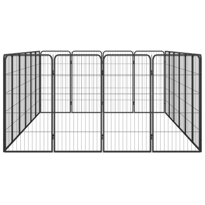 20-panel Dog Playpen Black 50x100 Cm Powder-coated Steel