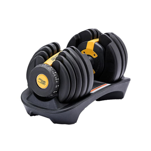 1x 24kg Powertrain Adjustable Home Gym Dumbbell - Gold