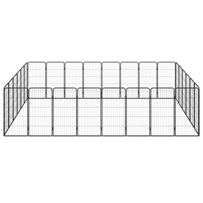 28-panel Dog Playpen Black 50x100 Cm Powder-coated Steel